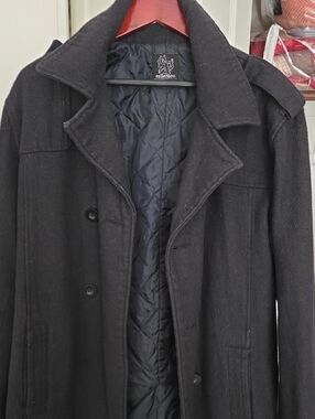 Collection B Black Quilted-Lined Pea Coat